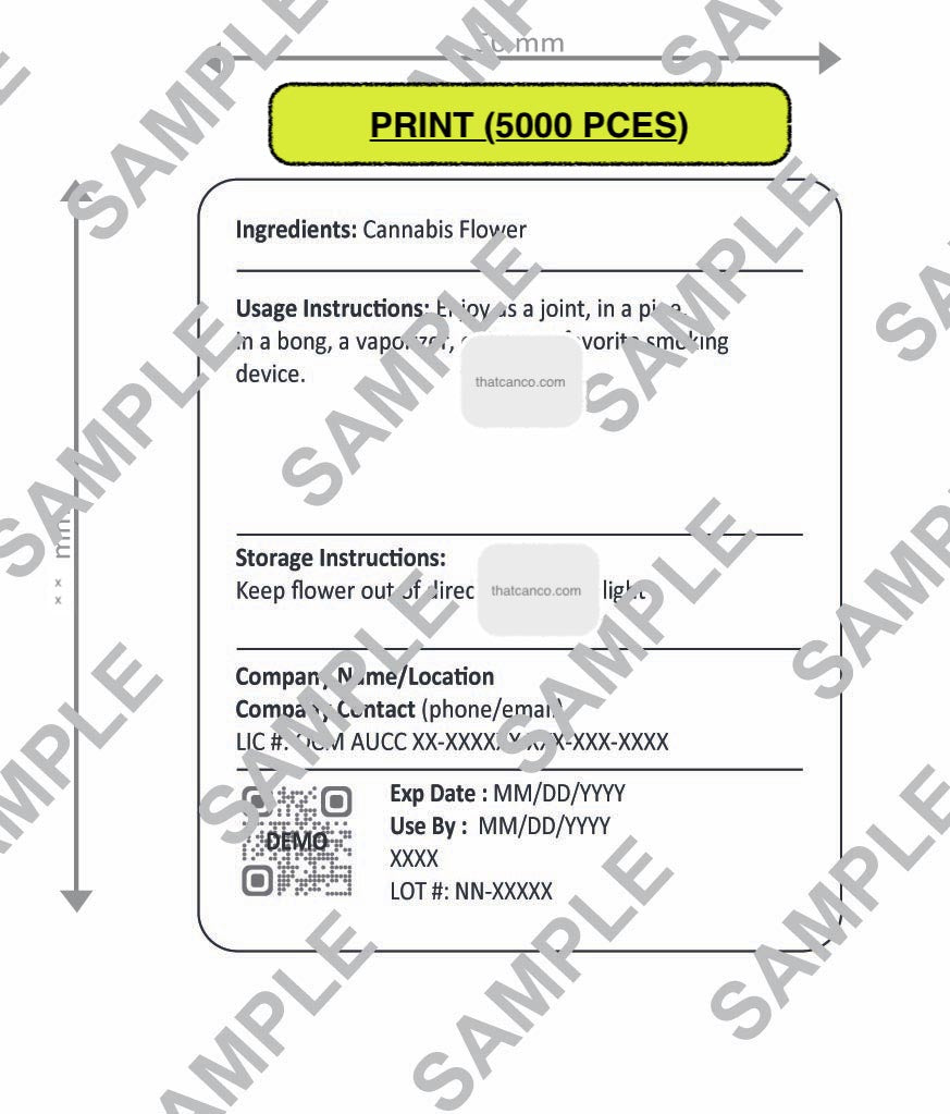 New York Manufacturer Info Label-Flower (PLUG&PRINT)