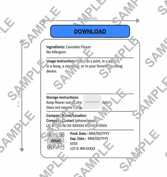 New Jersey  Manufacturer Info Label-Flower (DOWNLOAD)