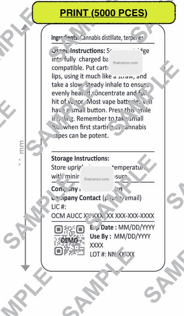 New York Manufacturer Info Label-Vape Cart (PLUG&PRINT)