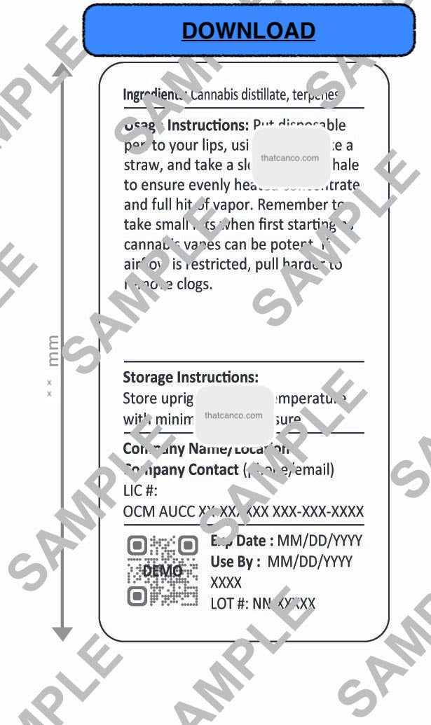 New York Manufacturer Info Label-Disposable Vape (DOWNLOAD)