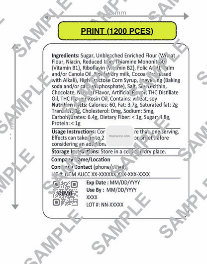 New York Manufacturer Info Label- Edible (PLUG&PRINT)