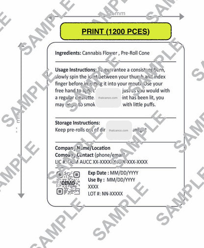 New York Manufacturer Info Label-Pre-Roll (PLUG&PRINT)