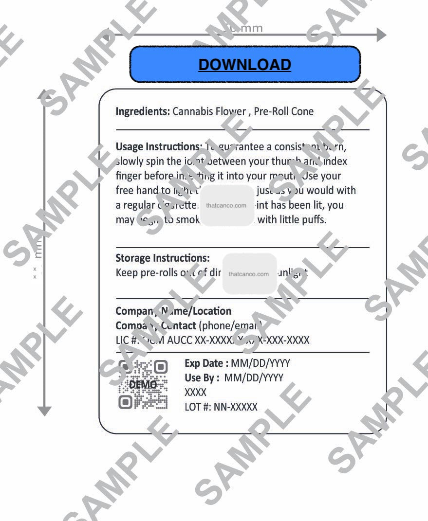 New York Manufacturer Info Label-Pre-Roll (DOWNLOAD)